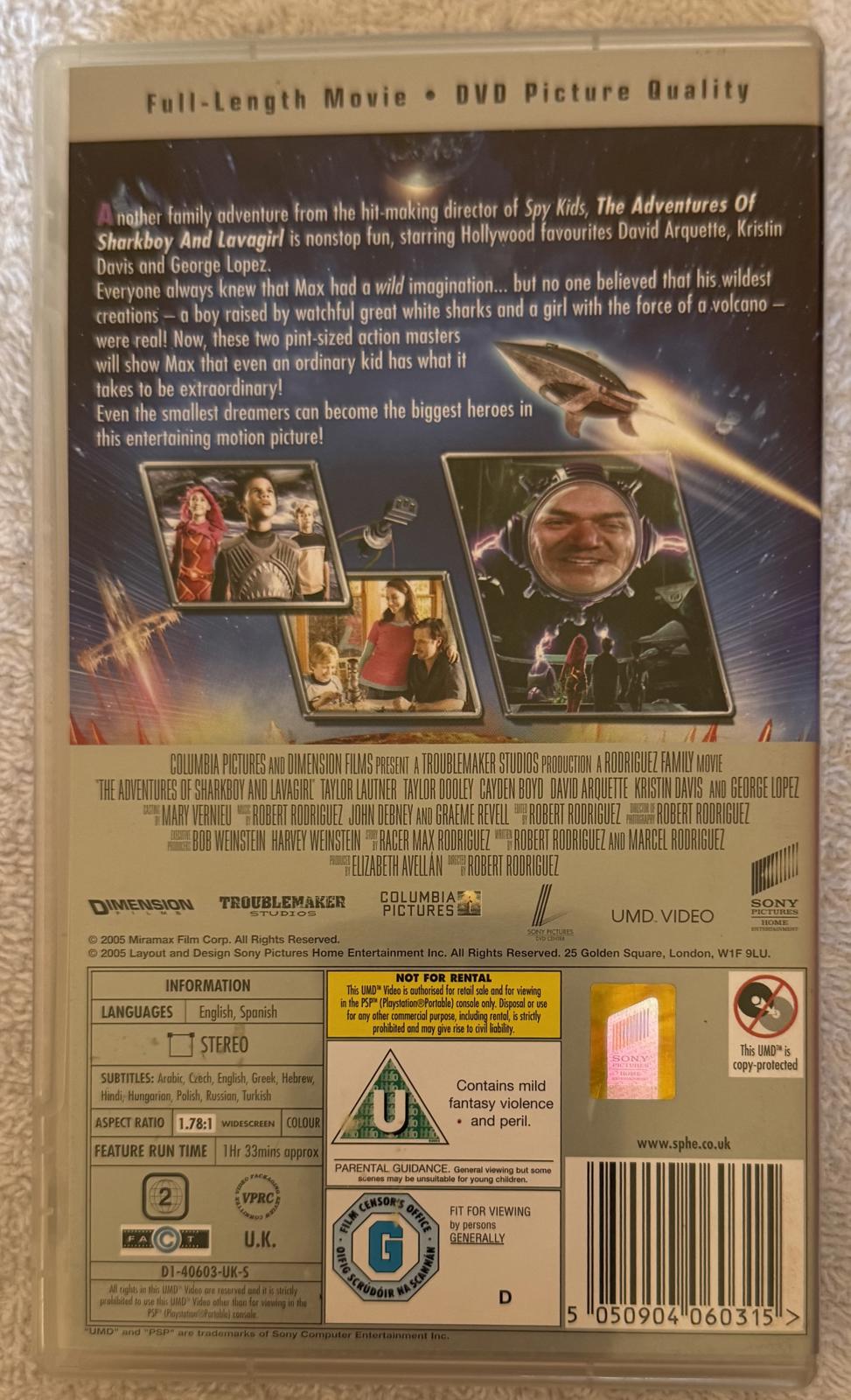 PSP *CASE ONLY* The Adventures of Sharkboy and Lavagirl Movie