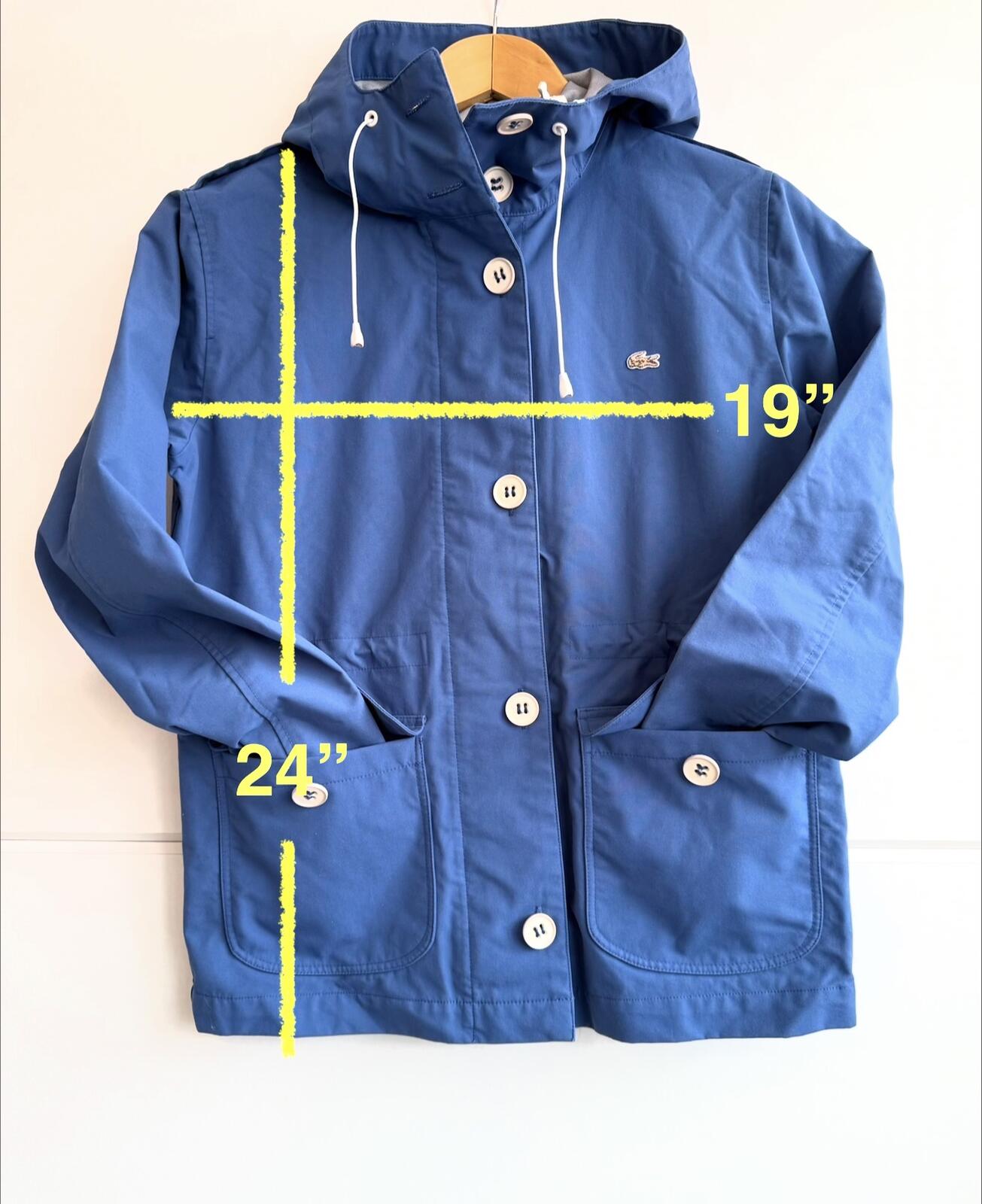 Lacoste L!VE Hooded Parka Jacket "royal blue" size s (sku B8)