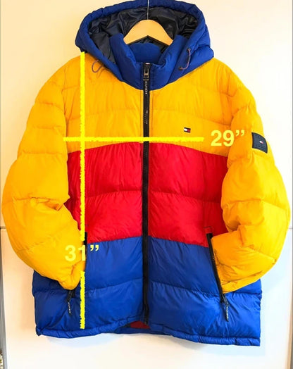 Tommy Hilfiger Men's Quilted Puffer Jacket, Multi Colorblock size xxl (sku top5)