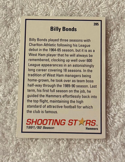 Shooting Stars Football trading cards '91-'92 "Billy Bonds" #395