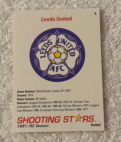 Shooting Stars Football trading cards '91-'92 "Leeds Team" #5