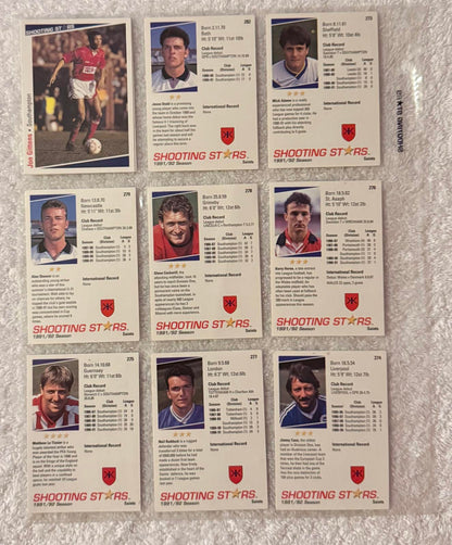 Shooting Stars Football trading cards '91-'92 "Various Sheffield Utd players"