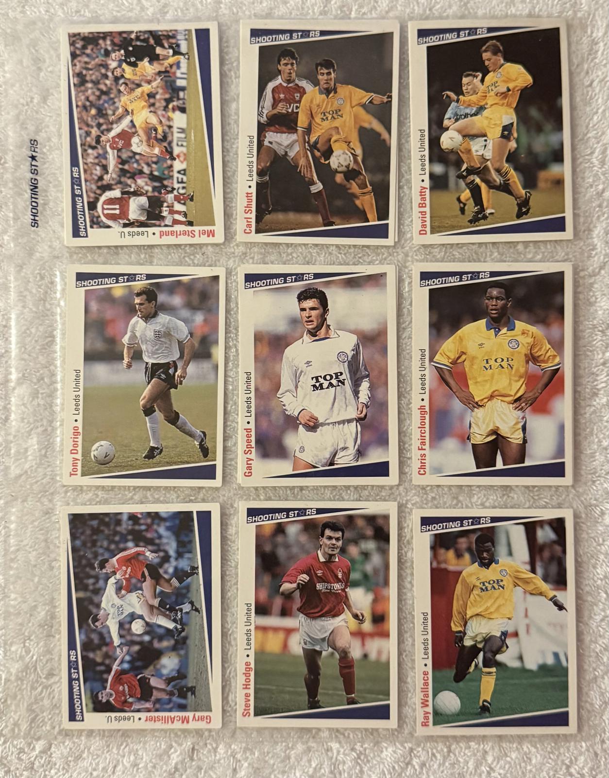 Shooting Stars Football trading cards '91-'92 "Various Leeds Utd players"