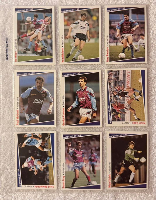 Shooting Stars Football trading cards '91-'92 "Various Aston Villa players"