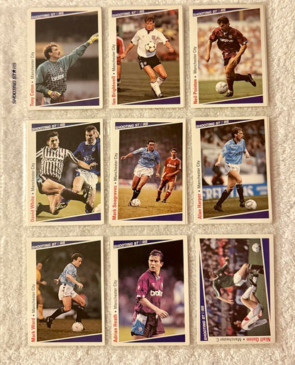 Shooting Stars Football trading cards '91-'92 "Various Manchester City players"
