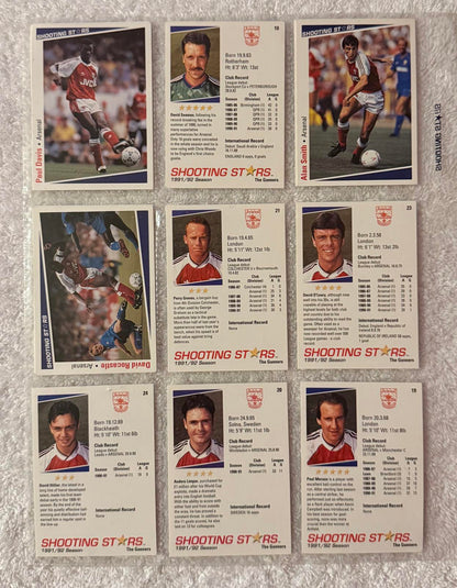 Shooting Stars Football trading cards '91-'92 "Various Arsenal players"