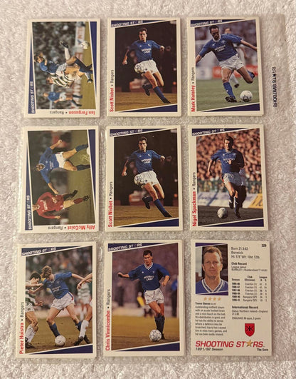 Shooting Stars Football trading cards '91-'92 "Various Rangers players"