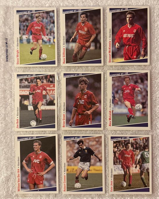 Shooting Stars Football trading cards '91-'92 "Various Aberdeen players"