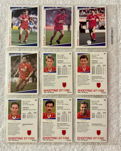 Shooting Stars Football trading cards '91-'92 "Various Aberdeen players"