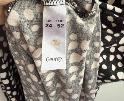 George light summer dress, black / white size 24 (SKU A12)