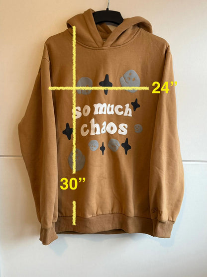 Broken Planet Market 'So Much Chaos' hoodie in mustard yellow size 2XL (SKU F9)