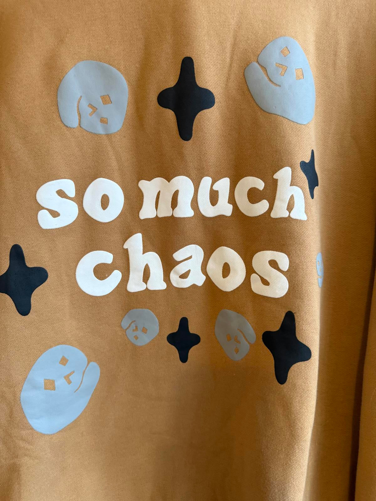 Broken Planet Market 'So Much Chaos' hoodie in mustard yellow size 2XL (SKU F9)