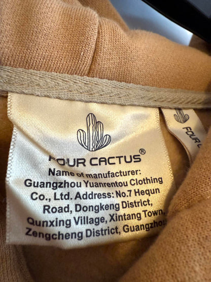 Broken Planet Market 'So Much Chaos' hoodie in mustard yellow size 2XL (SKU F9)