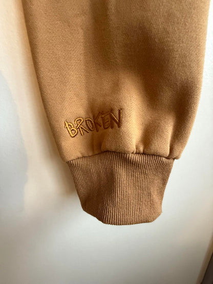 Broken Planet Market 'So Much Chaos' hoodie in mustard yellow size 2XL (SKU F9)