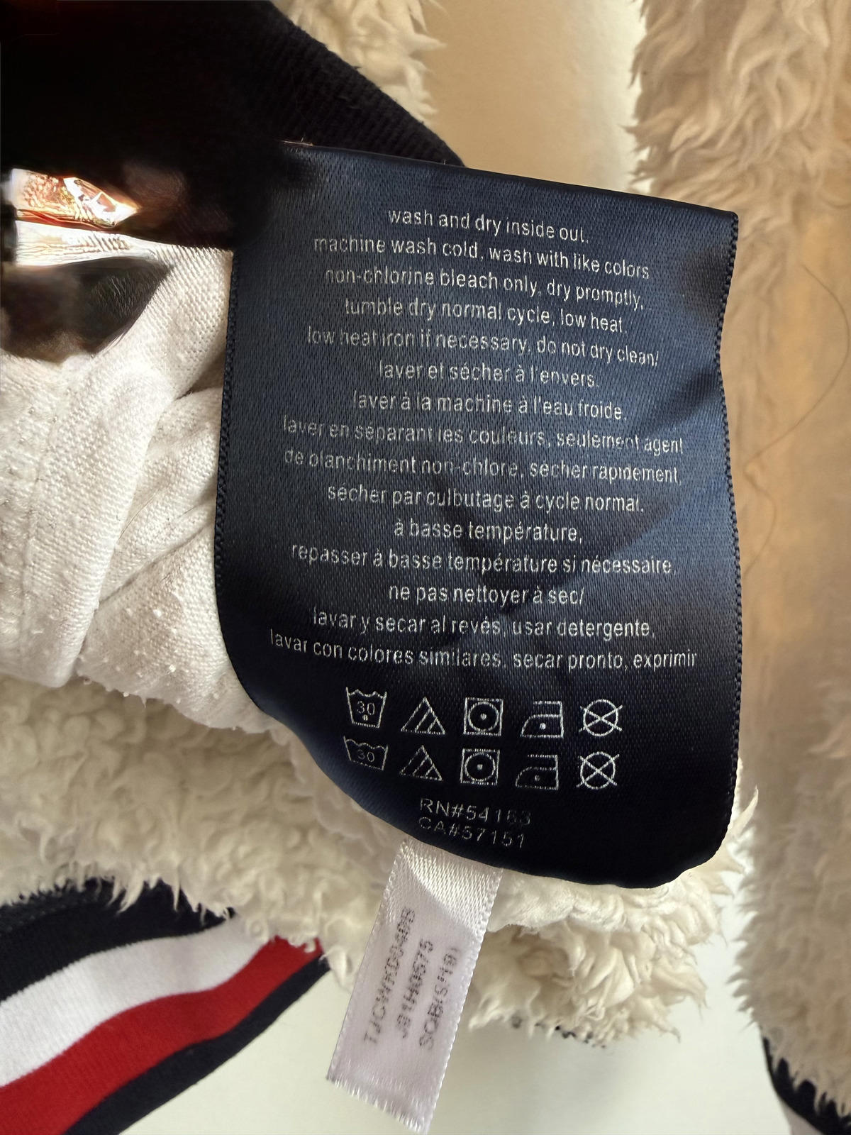 Tommy Hilfiger sherpa fleece hoodie, white size L (SKU B4)
