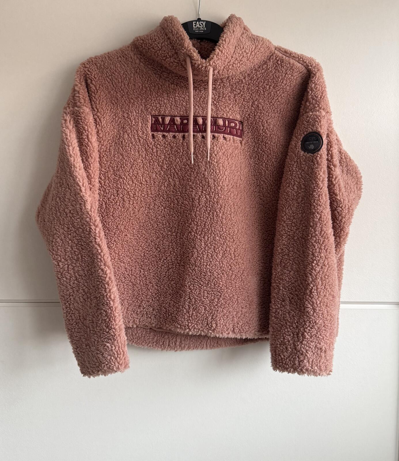 Napapijri Teide teddy fleece hoodie "pink" size m (sku D8)