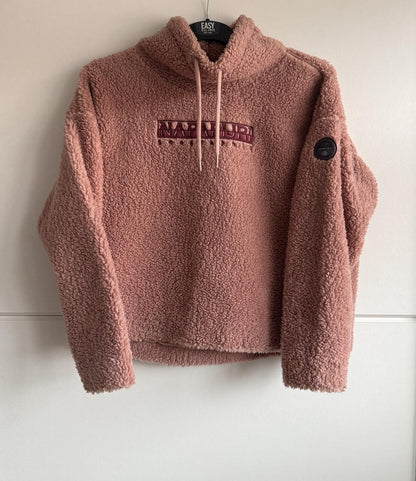 Napapijri Teide teddy fleece hoodie "pink" size m (sku D8)
