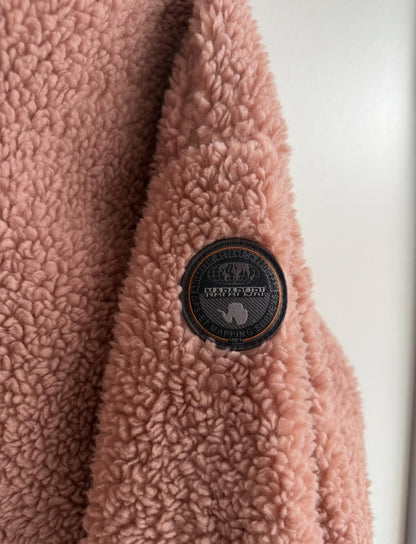 Napapijri Teide teddy fleece hoodie "pink" size m (sku D8)