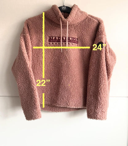 Napapijri Teide teddy fleece hoodie "pink" size m (sku D8)