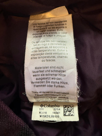 Columbia Omni-Shield Winter Jacket purple / black plaid pattern size L (sku A16)