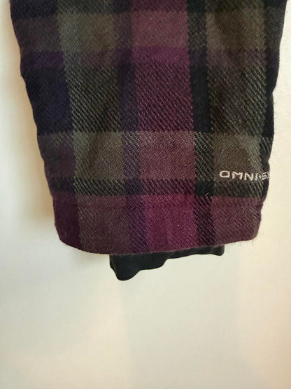 Columbia Omni-Shield Winter Jacket purple / black plaid pattern size L (sku A16)