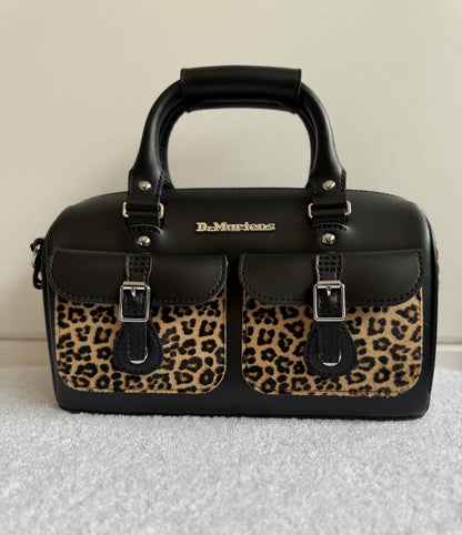 Dr. Martens Kiev Leopard Print Hair-On Top Handle Bag (bobble)