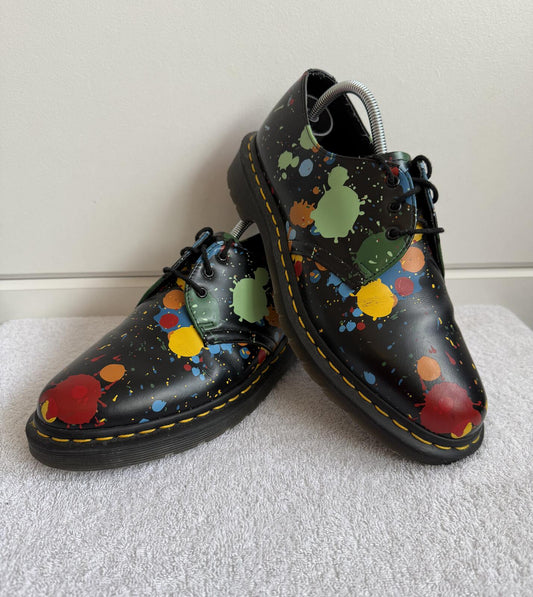 Dr. Martens 1461 Paint Splatter "multicolored paint design" size 6 (sku 30)