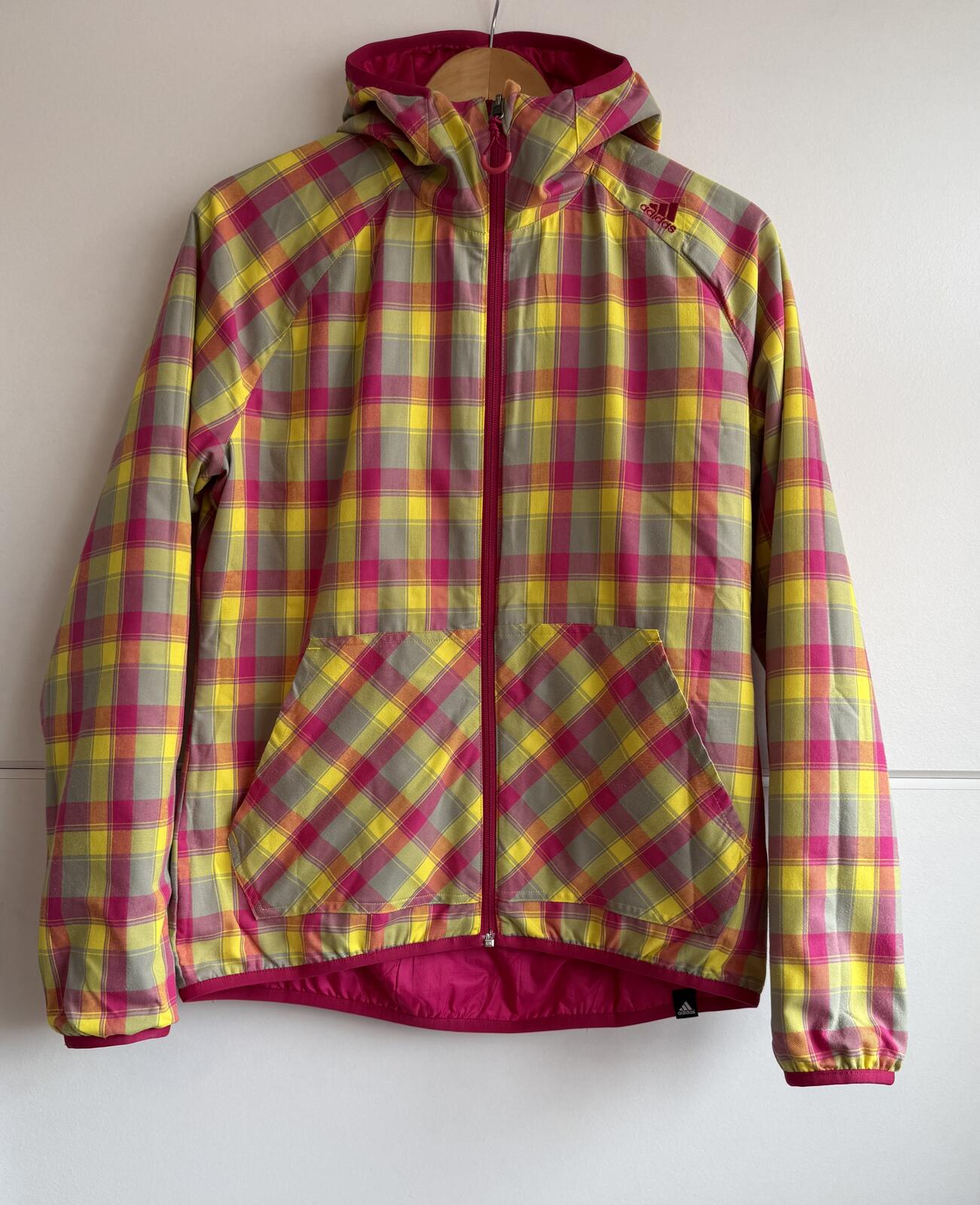 vintage Adidas Women's Reversible Plaid Windbreaker Jacket size 12 (sku )