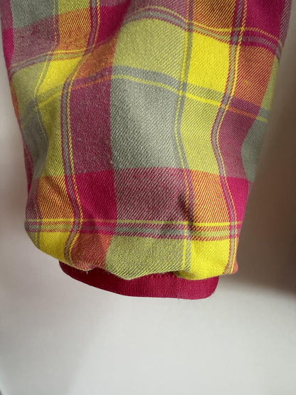 vintage Adidas Women's Reversible Plaid Windbreaker Jacket size 12 (sku )
