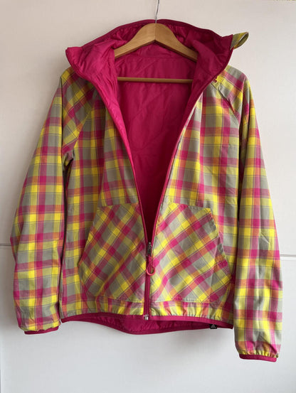 vintage Adidas Women's Reversible Plaid Windbreaker Jacket size 12 (sku )