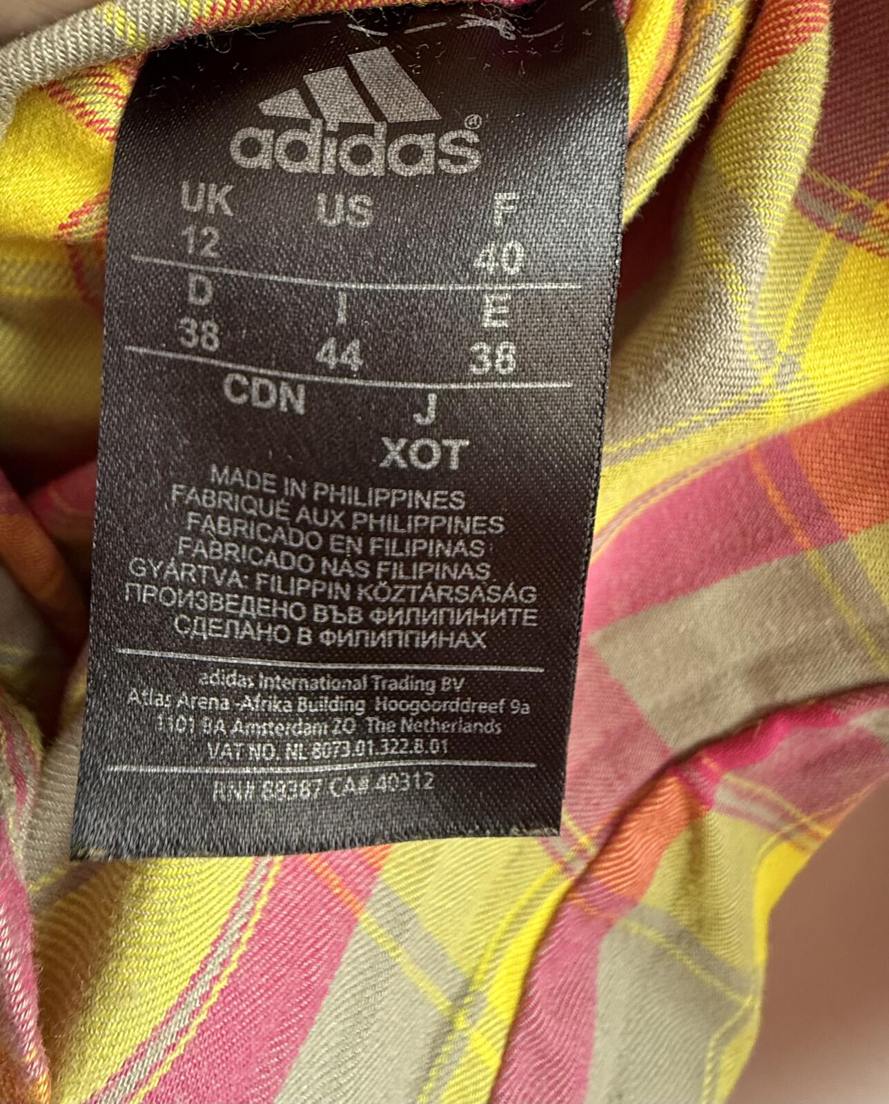 vintage Adidas Women's Reversible Plaid Windbreaker Jacket size 12 (sku )