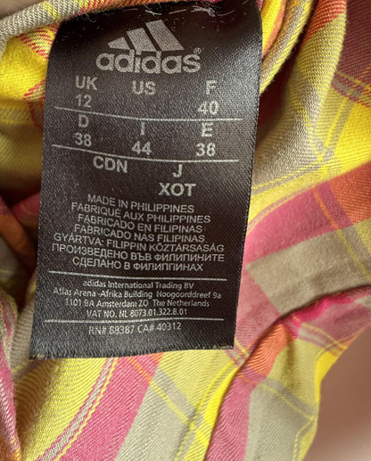 vintage Adidas Women's Reversible Plaid Windbreaker Jacket size 12 (sku )