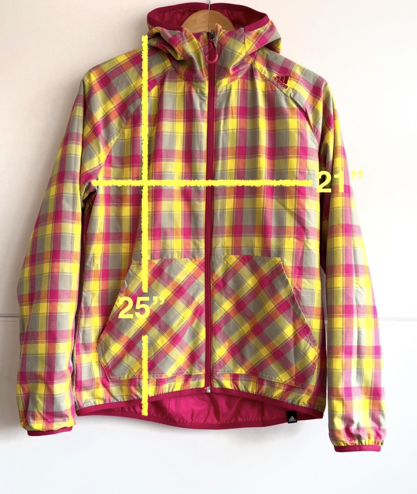 vintage Adidas Women's Reversible Plaid Windbreaker Jacket size 12 (sku )